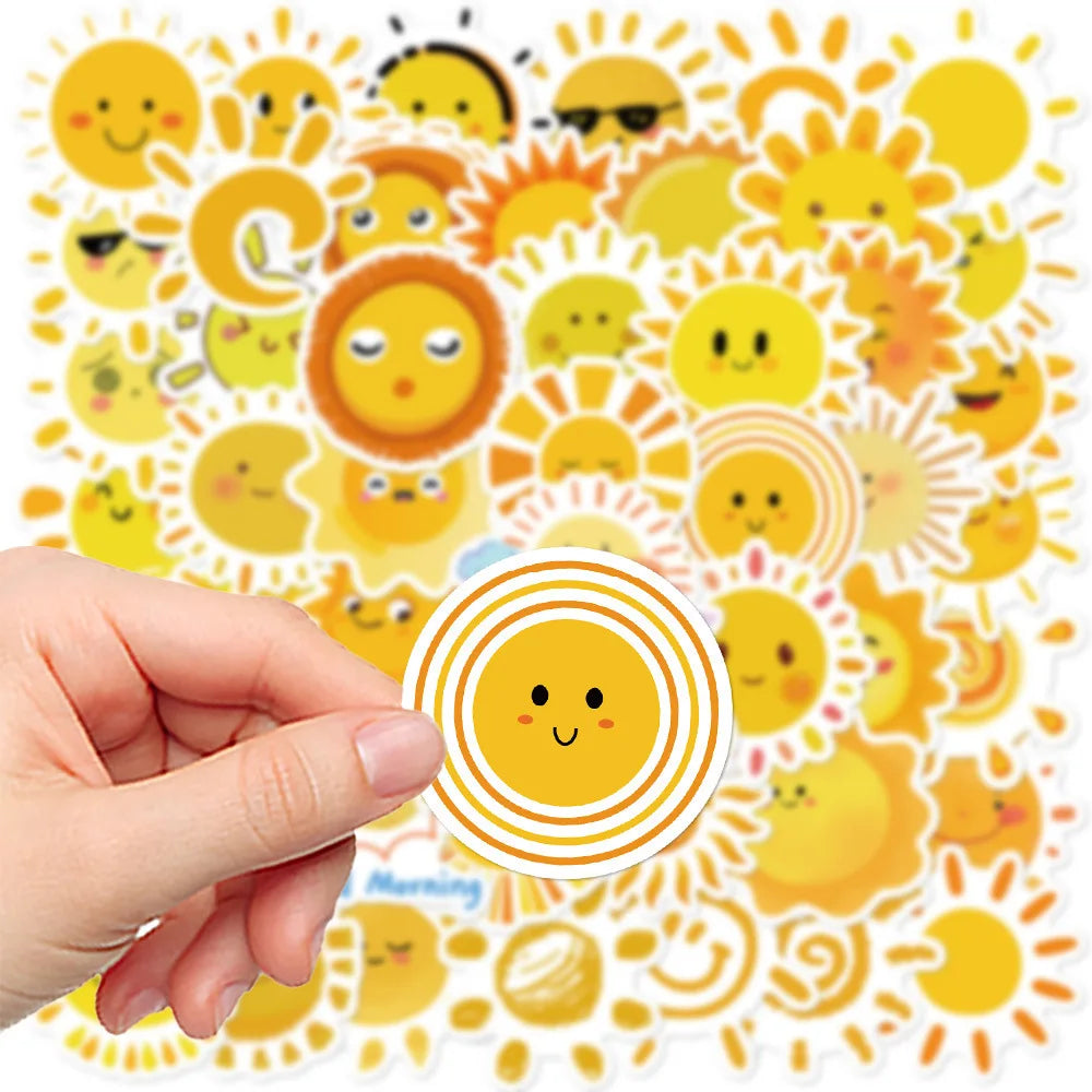 10/30/50PCS Cute Sun Cartoon Sticker For Suitcase Scrapbook Laptop Guitar Stationery Decals Children DIY Scrapbooking Supplies (ONLINE ORDER ONLY)