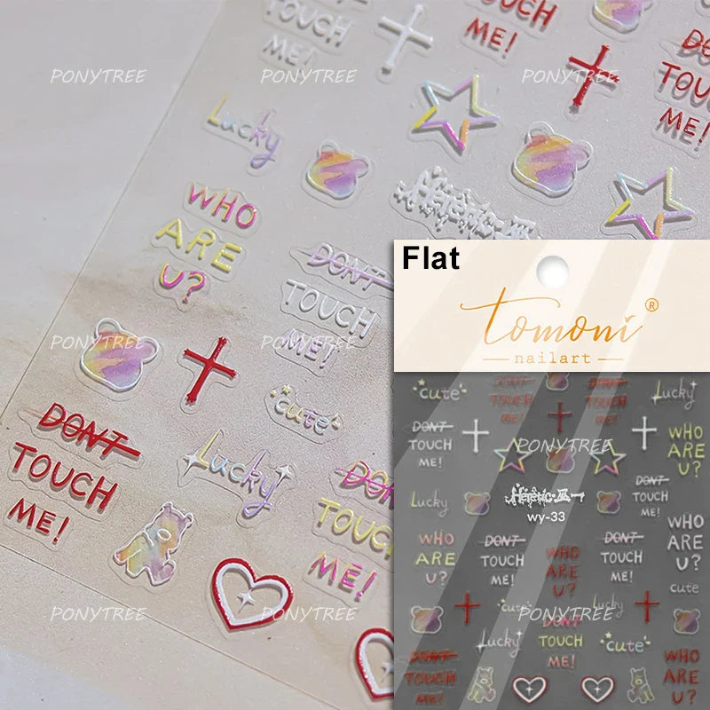 Lovely Heart Strawberry Cherry Bowknot Lace Lolita Crystal Rhinestone Line Rococo Chic Adhesive Nail Art Sticker Manicure Decals (ONLINE ORDER ONLY)