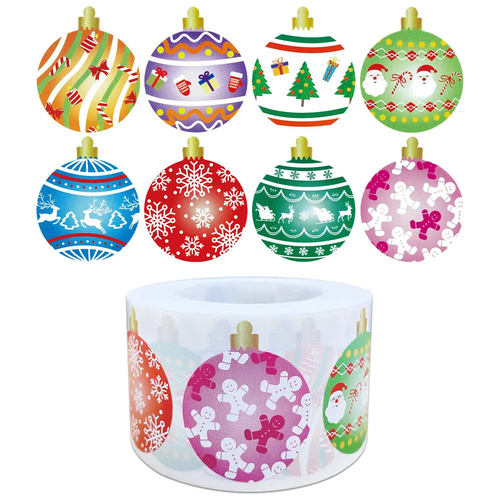 500Pcs Merry Christmas Stickers Christmas Theme Seal Labels Stickers For DIY Gift Baking Package Envelope Stationery Decor (ONLINE ORDER ONLY)