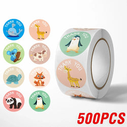 100-500pcs Cute Cartoon Animal Sticker Thank You Stickers for Gift Party Birthday Package Wrapping Baking Label (ONLINE ORDER ONLY)