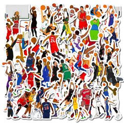 50pcs Classic Action Basketball Collection Motorcycle Car Hood Helmet Suitcase Guitar Waterproof Sticker (Online Order Only)