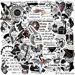 10/30/50PCS Horror Black White Bible Phrase Stickers Funny Jesus Decals Decoration Waterproof Laptop Stationery Bike DIY Toys (ONLINE ORDER ONLY)