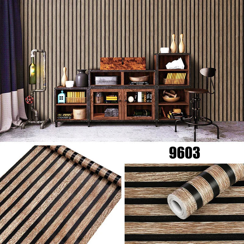Grid Stripes Peel and Stick Wallpaper Self Adhesive Wall Stickers Wallpapers Home Decor PVC Room Decoration 45cm Sticker (ONLINE ORDER ONLY)