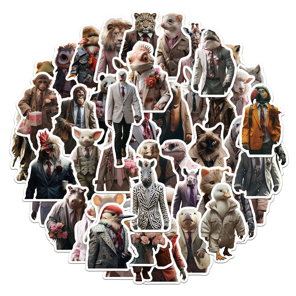 Cartoon Animal Vinyl Stickers for Snowboard Laptop Luggage Car Fridge DIY (Online Order Only)