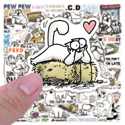 Simon's Cat Stickers 10/30/50PCS Waterproof Decals for Luggage, Laptop, Phone, Guitar, Bike (Online Order Only)
