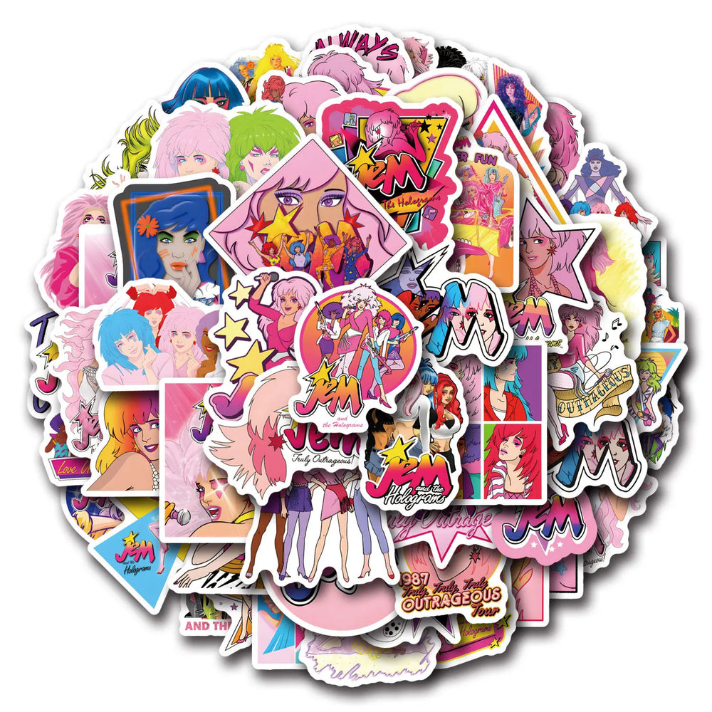 10/30/55PCS Jem And The Holograms Stickers Cartoon Movie Sticker Fantasy Film Graffiti Toy Luggage Laptop Guitar Car Bike Decals (ONLINE ORDER ONLY)