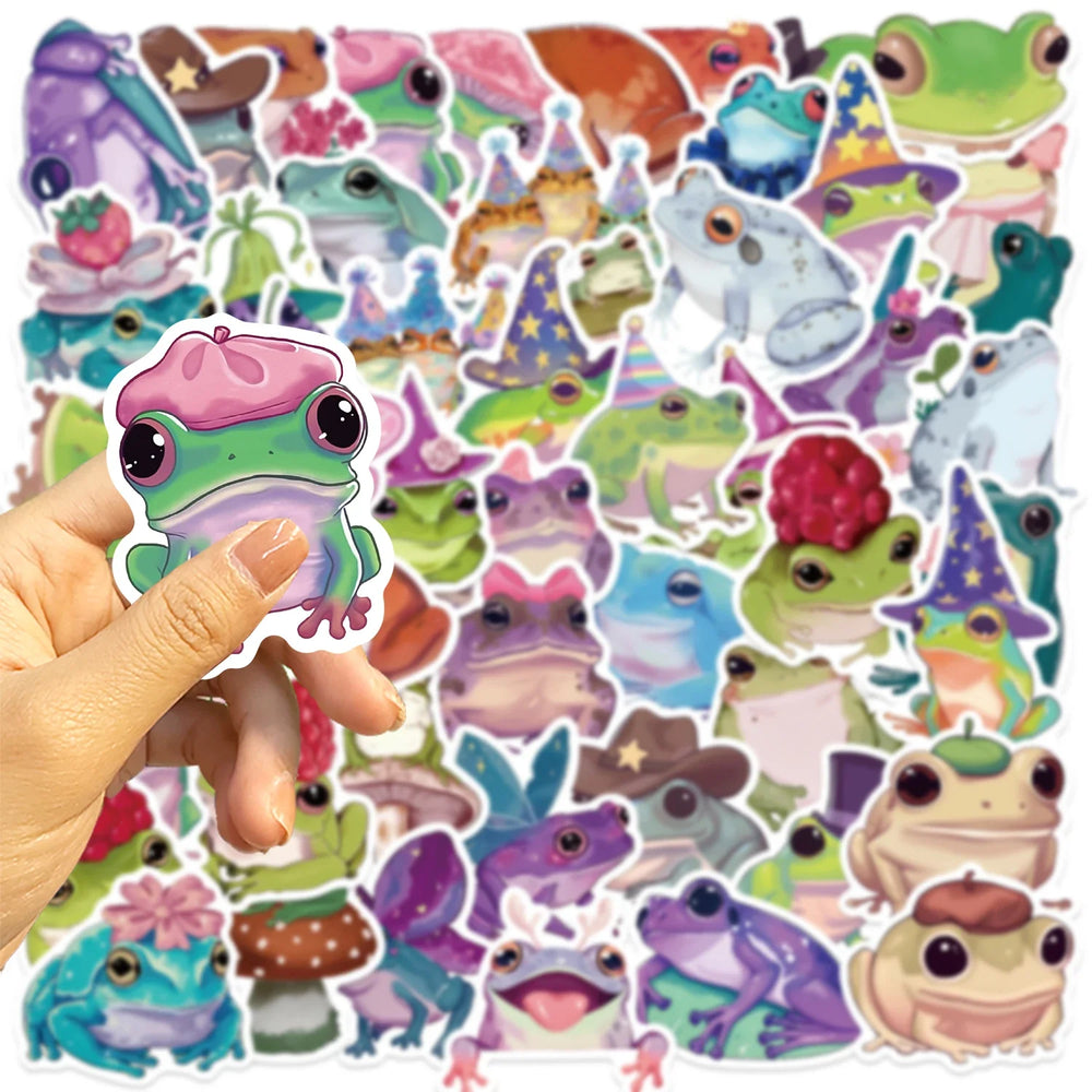 50PCS Cute Silly Frog Stickers Skateboard Waterproof Scrapbook Decal Cartoon Laptop Cartoon Notebook Luggage Graffiti Sticker ﻿ (ONLINE ORDER ONLY)