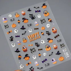 Cat Eye Shiny Blue Purple Spider Cross Love Heart Star Snake Web Jelly Thrilling Nail Art Stickers Manicure Decals Halloween (ONLINE ORDER ONLY)