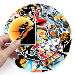 50Pcs Extreme Sport Sticker Graffiti Adventure Boys Skateboard For Case Laptop Car Bike Helmet Motocross Decal Stickers (ONLINE ORDER ONLY)