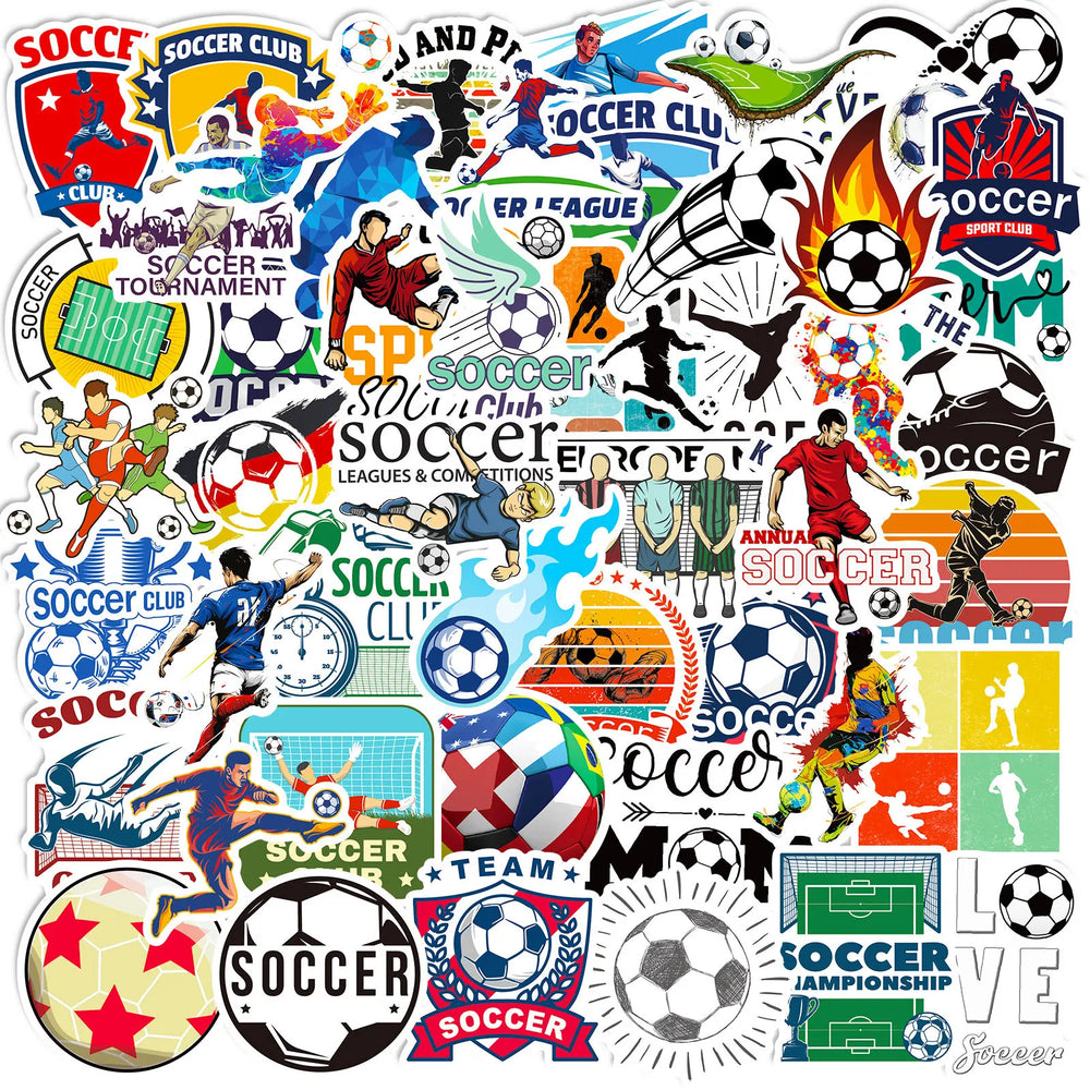 Football Soccer Club Stickers for Skateboard, Car, Helmet, Suitcase, Water Bottle, Phone, Laptop - 10/25/50pcs (Online Order Only)