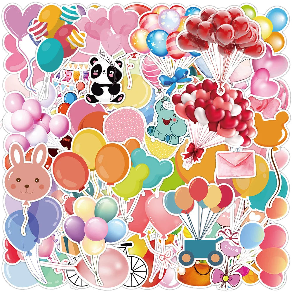 Balloon Animal Cartoon Stickers Pack - Cute Kawaii Decals for Laptop, Phone, Notebook, Luggage (Online Order Only)