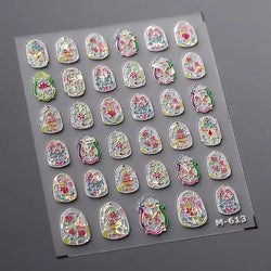 Shiny Colorful Color Block Fragment Square Fragment Grid Rhombus 3D Self Adhesive Nail Art Stickers Rhinestone Manicure Decals (Online Order Only)