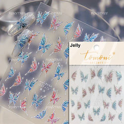 Butterfly Peach Blossom Flowers Lantern Star Tassel Pendant Gold Hot Stamping Self Adhesive Nail Art Stickers Manicure Decals (ONLINE ORDER ONLY)