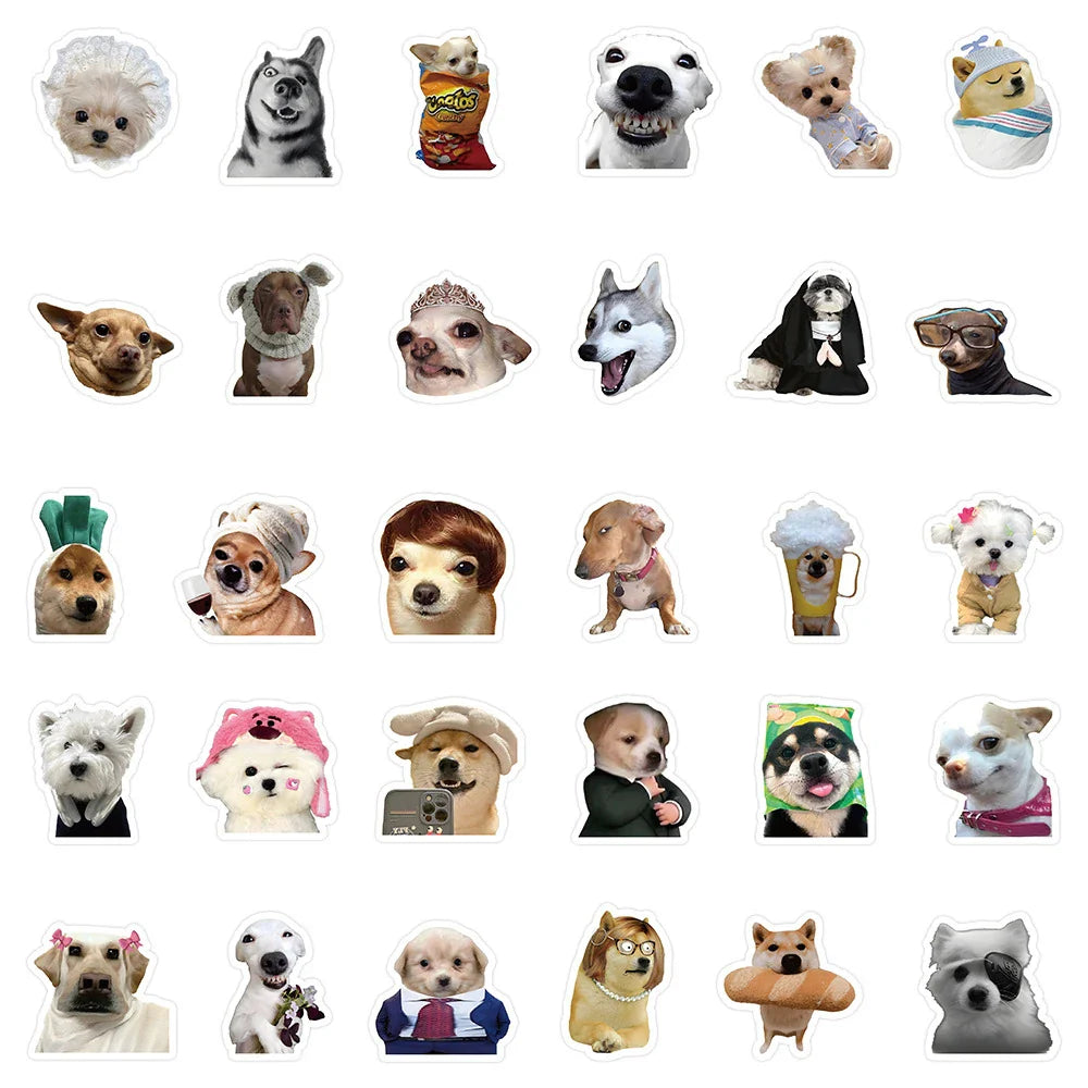 10/30/50PCS Cute Dog Animals Stickers Funny Meme Cartoon Decals Decoration DIY Notebook Fridge Laptop Phone Car Sticker For Kids (ONLINE ORDER ONLY)