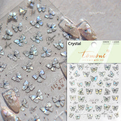 Steam Punk Butterfly Gear Green Star Gold Stamping Self Adhesive Nail Art Decoration Stickers Illusion Polarized Manicure Decals (ONLINE ORDER ONLY)