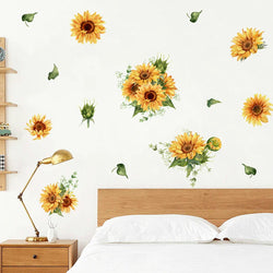 Sunflower Butterfly Wall Stickers for Living Room Decor (ONLINE ORDER ONLY)