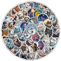 10/50PCS Cute Cartoon Wolf Dog Animal Graffiti Stickers DIY Skateboard Scrapbook Phone Notebook Suitcase Laptop Fridge Sticker (Online Order Only)