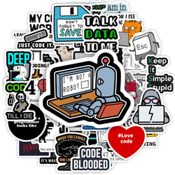 Programming Stickers Java JS Php Docker Html Cloud Geek Hacker Development Language Decal for Phone Luggage Laptop Waterproof (ONLINE ORDER ONLY)