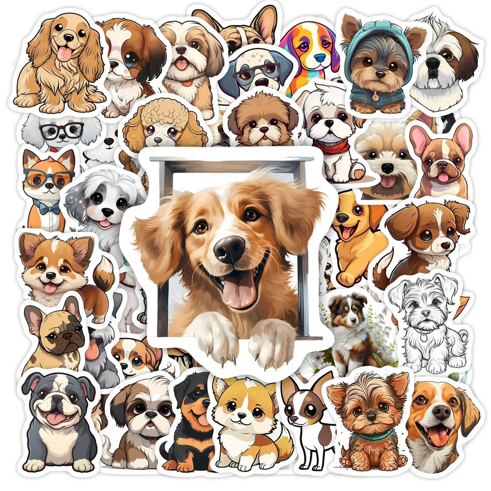 Cute Puppy Dogs Kawaii Pet Stickers Cartoon Animals Gift for DIY Laptop Phone Mug Luggage Scrapbook Kids Decoration Waterproof (ONLINE ORDER ONLY)