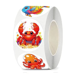 100-500pcs Cartoon Marine Animals Stickers Reward Stickers Party Gift Seal Label Children Stationery Stickers (ONLINE ORDER ONLY)