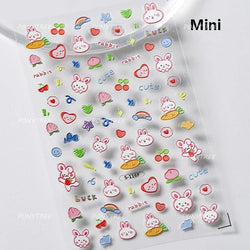 Black Cat Kitten Rabbit Cat's Paw Bowknot Tie Bunny Animals Love Heart Jelly Adhesive Nail Art Stickers Manicure Decal Wholesale (ONLINE ORDER ONLY)