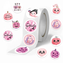 500pcs/roll Pink Halloween Cartoon Graffiti Stickers Phone Guitar Laptop Notebook Suitcase Water Bottles Sticker Gift (Online Order Only)