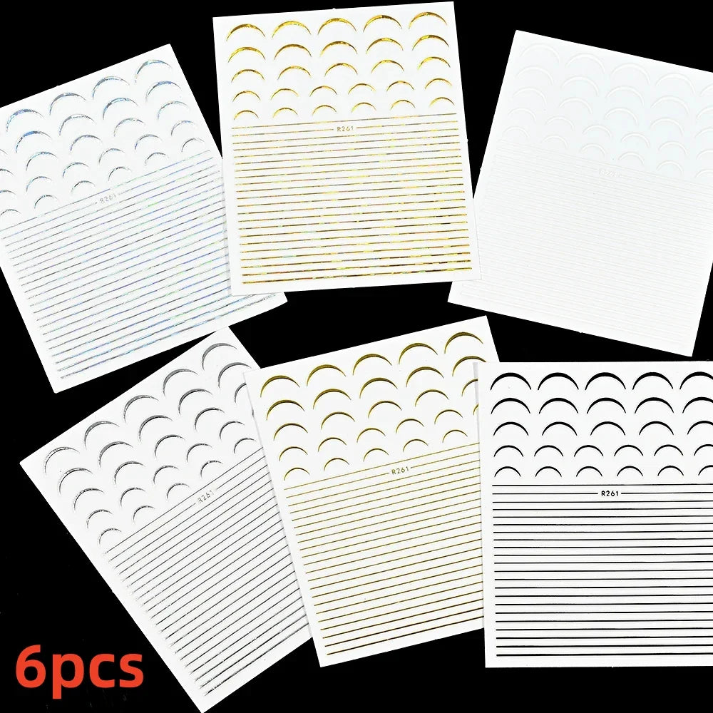 6 Sheets Moon/Star Nail Art Sticker Adhesive Gold Color Sticker Sheets Universal Constellation Shapes Sticker Art Decoration (ONLINE ORDER ONLY)