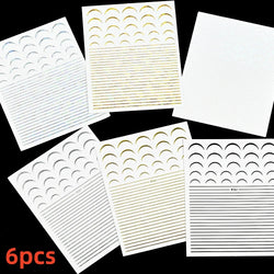 6 Sheets Moon/Star Nail Art Sticker Adhesive Gold Color Sticker Sheets Universal Constellation Shapes Sticker Art Decoration (ONLINE ORDER ONLY)