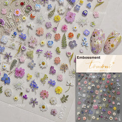 Gold Foil Dried Flowers Leaf Floral Print Daisy Rose Flower Peach Blossom Adhesive Nail Art Decoration Sticker Manicure Decals (ONLINE ORDER ONLY)