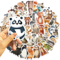 50Pcs Strange Watercolor Animals Stickers Cute Waterproof Decals For DIY Helmet Skateboard Laptop Motorcycle Cool Kids Gifts﻿ (ONLINE ORDER ONLY)