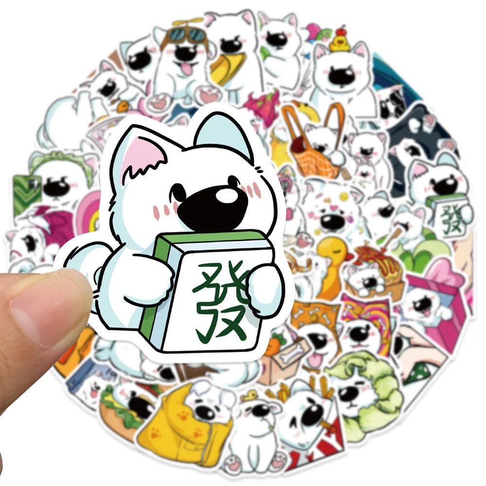 10/30/50PCS Kawaii Samoyed Dog Cartoon Stickers Cute Decals For Laptop Luggage Phone Notebook Bike DIY Decoration Sticker Toys (Online Order Only)
