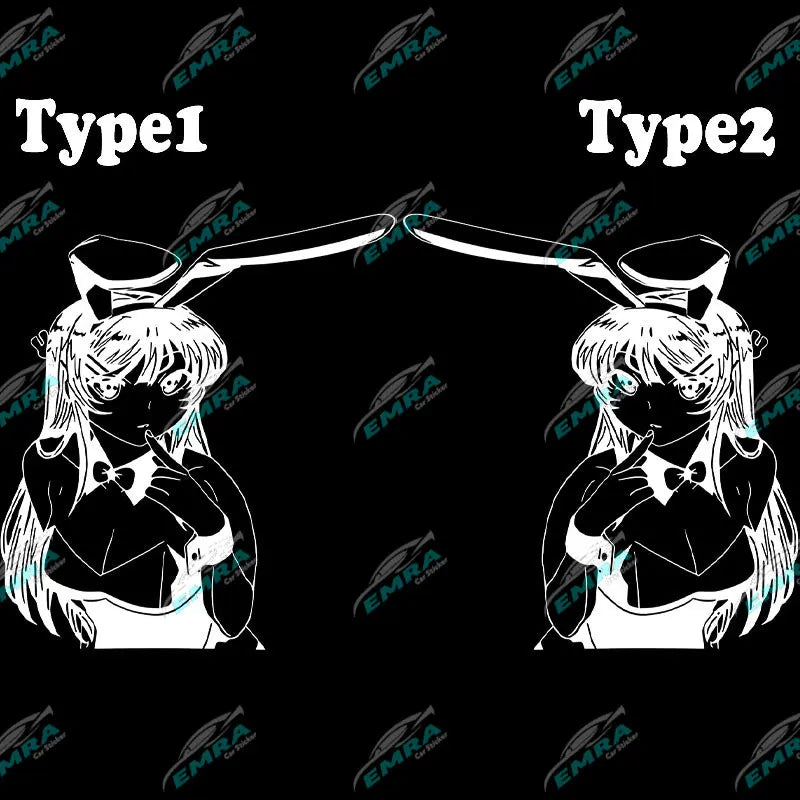 Anime Sticker Rabbit Girl For Car Stickers Decoration Window Door Rear Windshield External Accessories Die Cutting Vinyl Decals (ONLINE ORDER ONLY)
