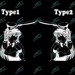 Anime Sticker Rabbit Girl For Car Stickers Decoration Window Door Rear Windshield External Accessories Die Cutting Vinyl Decals (ONLINE ORDER ONLY)