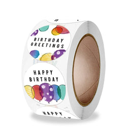 100-500pcs Cute Happy Birthday Sticker Birthday Gift Decoration Label Sealing Balloon Cake Label Packaging Scrapbook Sticker (Online Order Only)