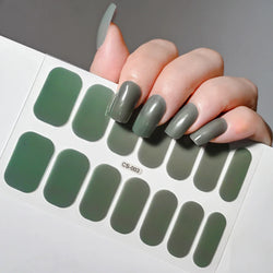 14Tips Solid Color Stickers Nail Art Supplies European & American Simple Decals Oil Film Decals Press on Nails Stickers Designer (ONLINE ORDER ONLY)