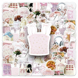 Bow Tie Ballet Girl Heart Pink Stickers for Phone Laptop Luggage Skateboard Decals (Online Order Only)