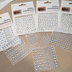 5Pcs Coloful Glitter Face Jewelry Sticker Crystal Eye Body Face Jewels Bady Makeup Tools Temporary Self-Adhesive Nail Rhinestone (ONLINE ORDER ONLY)
