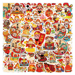 Chinese God of Wealth Graffiti Stickers Decal Set for Laptop Phone Guitar Helmet Skateboard Fridge Cup Car (ONLINE ORDER ONLY)