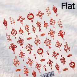 Hot Stamping Pearl Mahjong Get Rich Winning Card Bowknot Self Adhesive Nail Art Stickers Character Photo Frame Manicure Decals (Online Order Only)