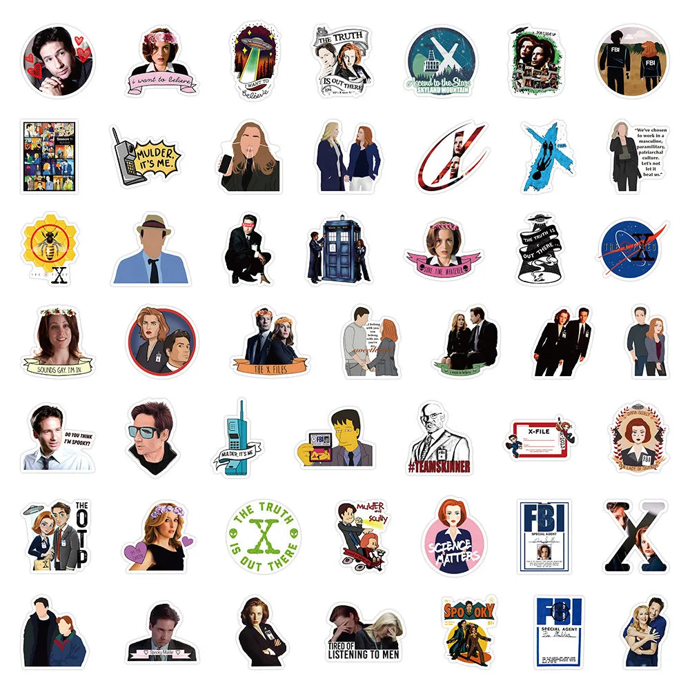 10/50Pcs Crime Thriller TV Series The X-Files Stickers For Pack On Laptop Car Guitar Book Luggage Decoration Diary Pegatina (ONLINE ORDER ONLY)