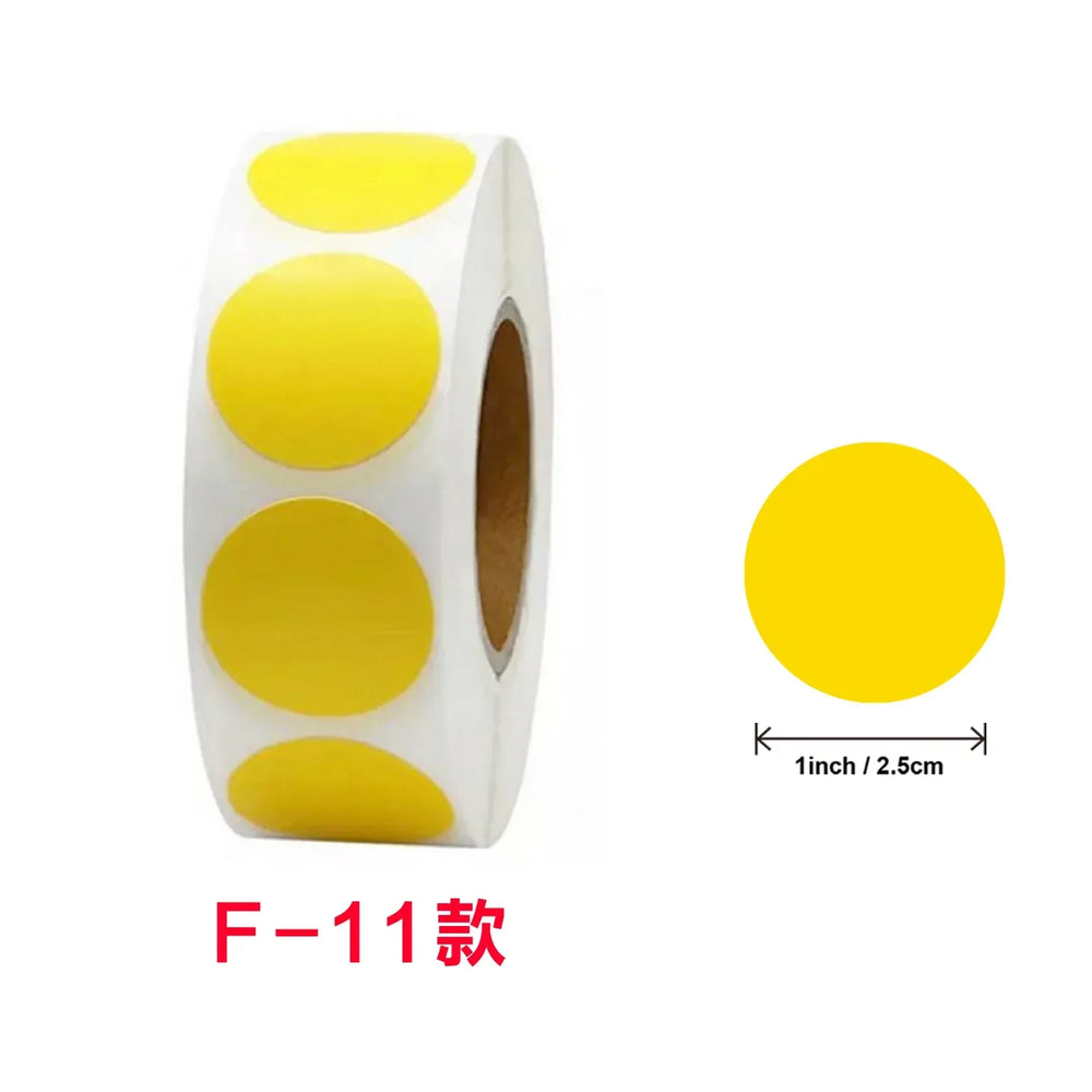 500/1000pcs/ roll Color Dot Stickers Removable 1.3cm Chroma Label for Inventory Organize,File Classification Stationery Sticker (Online Order Only)