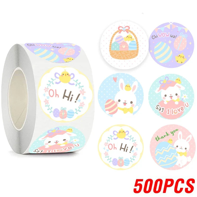 100-500pcs Cute Animal Encourage Sticker Kawaii Children Reward Stickers Creative School Supplies 2.5cm Circle Kids Toy Stickers (ONLINE ORDER ONLY)
