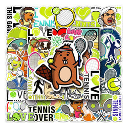 10/30/50PCS Love Tennis Cartoon Sports Sticker Graffiti Travel Luggage Fridge Laptop Waterproof Cool Sticker Decal (ONLINE ORDER ONLY)