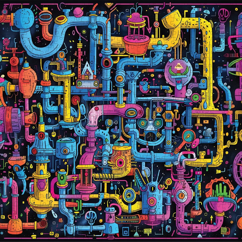 Sci-Fi Sewer 1000 Piece Jigsaw Puzzle Trippy (ONLINE ORDER ONLY)
