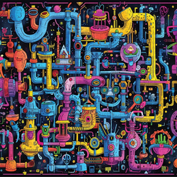 Sci-Fi Sewer 1000 Piece Jigsaw Puzzle Trippy (ONLINE ORDER ONLY)