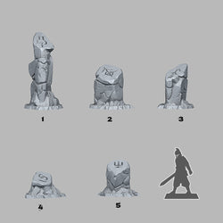 3D Printed Fantastic Plants and Rocks Sci Fi Glyph Stones 328mm - 32mm D&D Wargaming (Online Only)