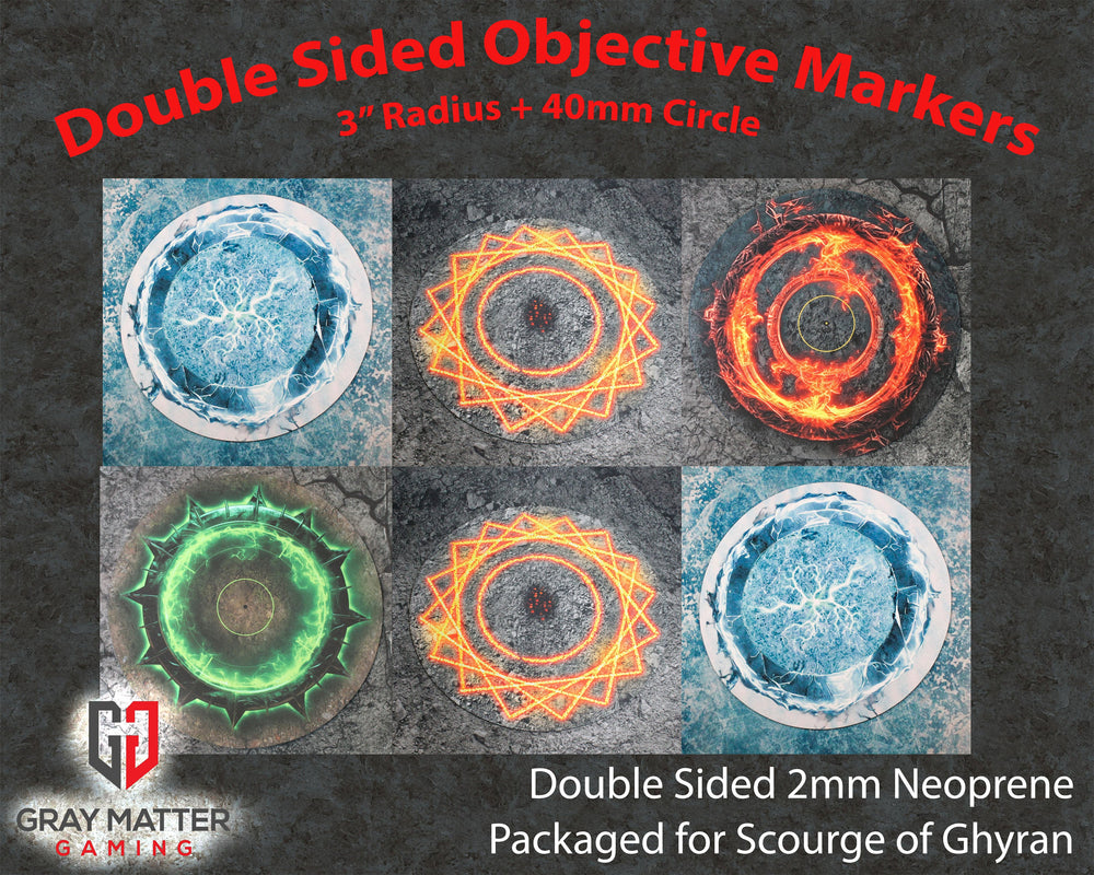 Double Sided Neoprene 7.57" Objective Markers - Scourge of Aqshy