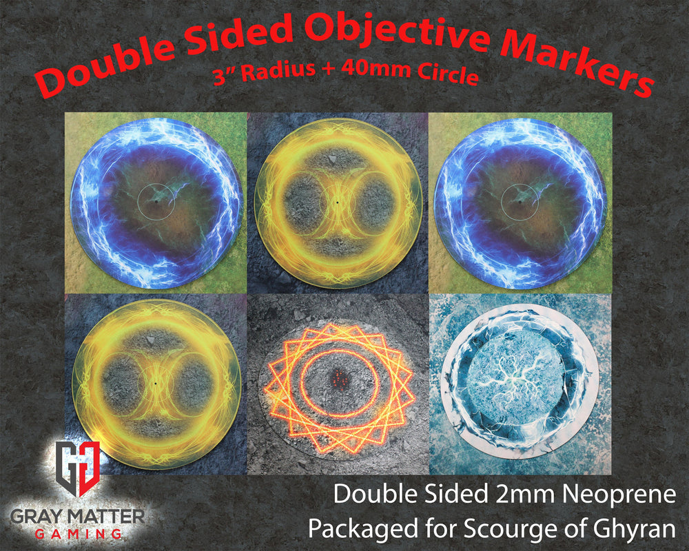 Double Sided Neoprene 7.57" Objective Markers - Scourge of Aqshy