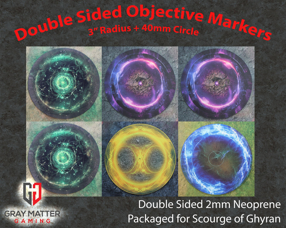 Double Sided Neoprene 7.57" Objective Markers - Scourge of Aqshy