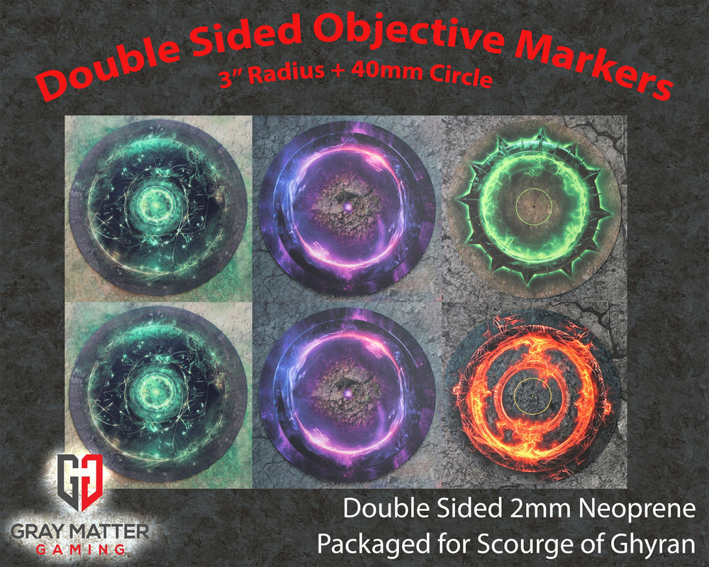 Double Sided Neoprene 7.57" Objective Markers - Scourge of Aqshy